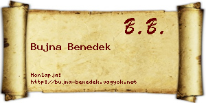 Bujna Benedek névjegykártya